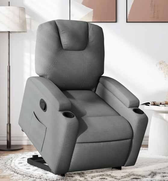 Relaxsessel mit Aufstehhilfe Dunkelgrau Stoff