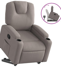 Relaxsessel mit Aufstehhilfe Taupe Stoff