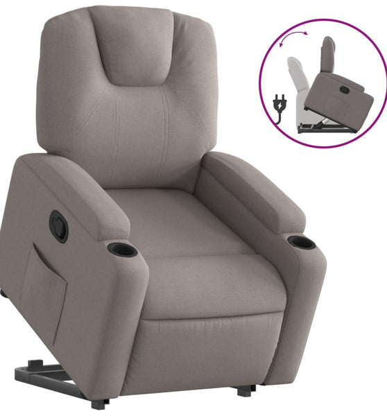 Relaxsessel mit Aufstehhilfe Taupe Stoff