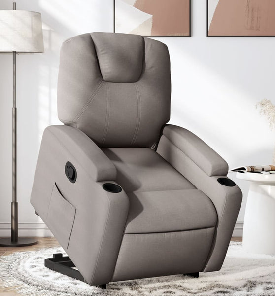 Relaxsessel mit Aufstehhilfe Taupe Stoff