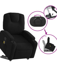 Massagesessel mit Aufstehhilfe Schwarz Stoff
