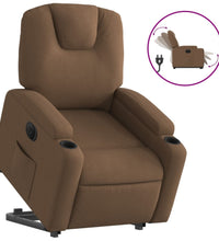 Relaxsessel mit Aufstehhilfe Elektrisch Braun Stoff