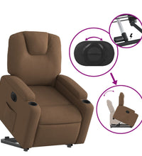 Relaxsessel mit Aufstehhilfe Elektrisch Braun Stoff