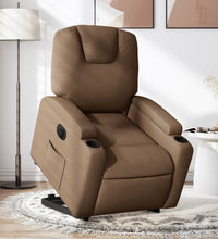Relaxsessel mit Aufstehhilfe Elektrisch Braun Stoff