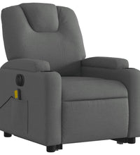 Elektrischer Massagesessel mit Aufstehhilfe Dunkelgrau Stoff