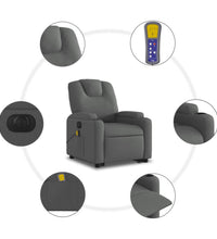 Elektrischer Massagesessel mit Aufstehhilfe Dunkelgrau Stoff
