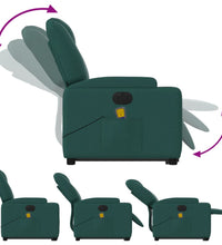 Elektrischer Massagesessel mit Aufstehhilfe Dunkelgrün Stoff
