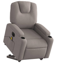 Elektrischer Massagesessel mit Aufstehhilfe Taupe Stoff