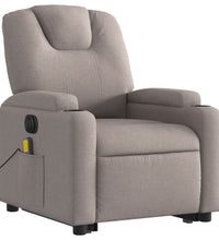 Elektrischer Massagesessel mit Aufstehhilfe Taupe Stoff