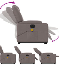 Elektrischer Massagesessel mit Aufstehhilfe Taupe Stoff