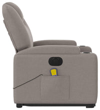 Elektrischer Massagesessel mit Aufstehhilfe Taupe Stoff