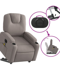 Elektrischer Massagesessel mit Aufstehhilfe Taupe Stoff