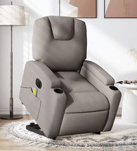 Elektrischer Massagesessel mit Aufstehhilfe Taupe Stoff