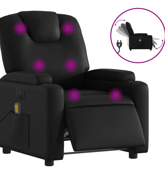Massagesessel Elektrisch Schwarz Kunstleder