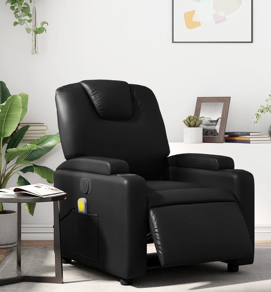 Massagesessel Elektrisch Schwarz Kunstleder