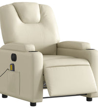 Massagesessel Elektrisch Creme Kunstleder