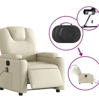 Massagesessel Elektrisch Creme Kunstleder