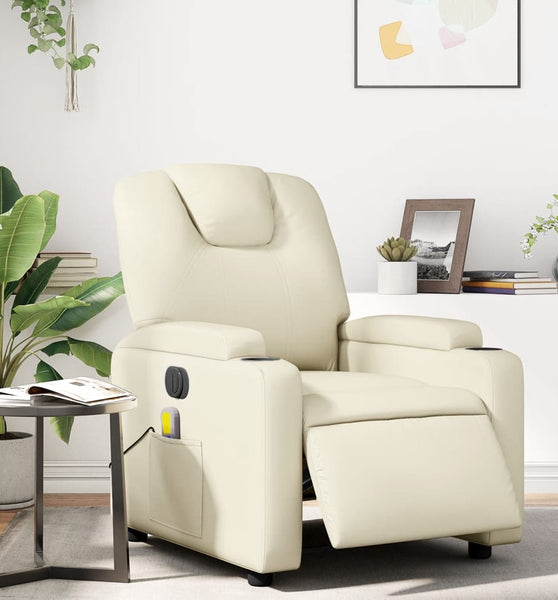 Massagesessel Elektrisch Creme Kunstleder