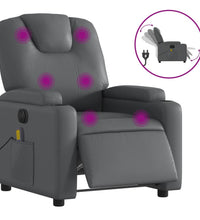 Massagesessel Elektrisch Grau Kunstleder