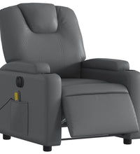 Massagesessel Elektrisch Grau Kunstleder