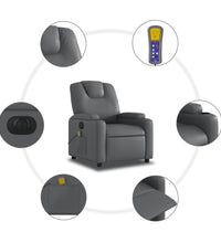 Massagesessel Elektrisch Grau Kunstleder