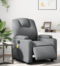 Massagesessel Elektrisch Grau Kunstleder