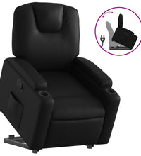 Relaxsessel mit Aufstehhilfe Schwarz Kunstleder