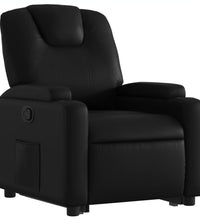 Relaxsessel mit Aufstehhilfe Schwarz Kunstleder