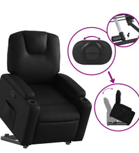Relaxsessel mit Aufstehhilfe Schwarz Kunstleder