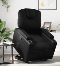 Relaxsessel mit Aufstehhilfe Schwarz Kunstleder