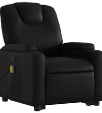 Massagesessel mit Aufstehhilfe Schwarz Kunstleder