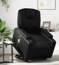 Massagesessel mit Aufstehhilfe Schwarz Kunstleder