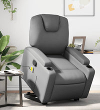 Massagesessel mit Aufstehhilfe Grau Kunstleder