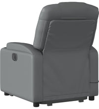Massagesessel mit Aufstehhilfe Elektrisch Grau Kunstleder