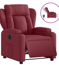 Relaxsessel Elektrisch Weinrot Stoff