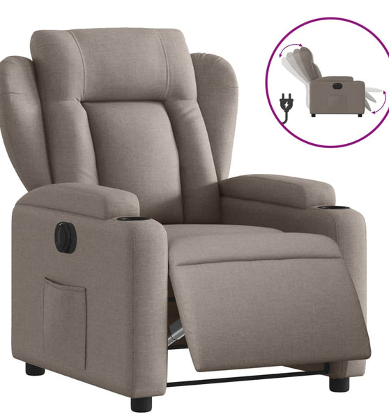 Relaxsessel Elektrisch Taupe Stoff