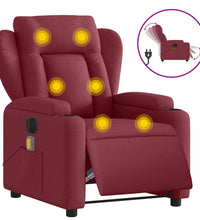 Massagesessel Elektrisch Weinrot Stoff