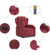 Massagesessel Elektrisch Weinrot Stoff