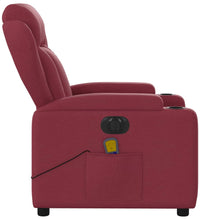 Massagesessel Elektrisch Weinrot Stoff