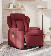 Massagesessel Elektrisch Weinrot Stoff