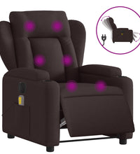 Massagesessel Elektrisch Dunkelbraun Stoff
