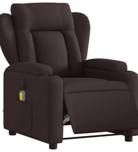 Massagesessel Elektrisch Dunkelbraun Stoff