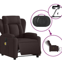 Massagesessel Elektrisch Dunkelbraun Stoff