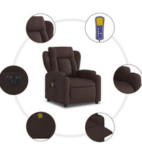 Massagesessel Elektrisch Dunkelbraun Stoff