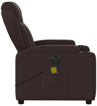 Massagesessel Elektrisch Dunkelbraun Stoff
