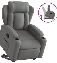 Relaxsessel mit Aufstehhilfe Dunkelgrau Stoff