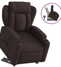 Relaxsessel mit Aufstehhilfe Dunkelbraun Stoff