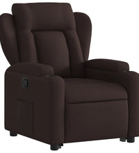Relaxsessel mit Aufstehhilfe Dunkelbraun Stoff