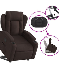 Relaxsessel mit Aufstehhilfe Dunkelbraun Stoff