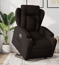 Relaxsessel mit Aufstehhilfe Dunkelbraun Stoff
